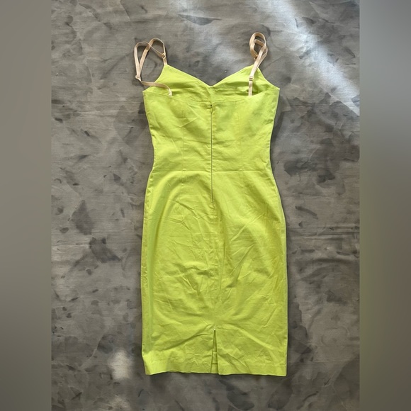 Dolce and Gabbana Lime Green Mini Dress - Picture 4 of 6